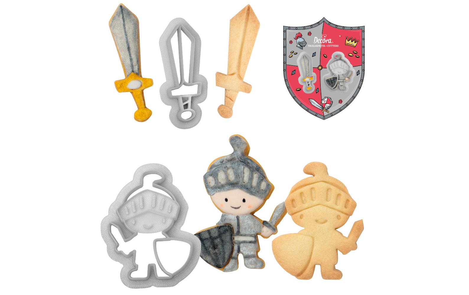 Guetzli-Ausstecher-Set 2 Stück, RitterAusstechformen-Set mit Rittermotiv