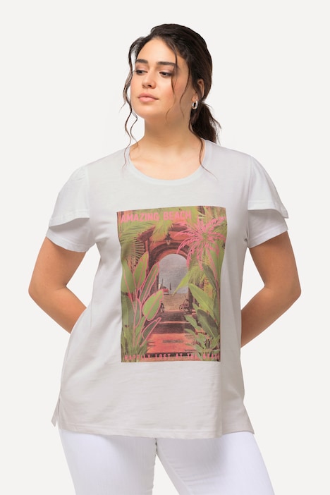 T-Shirt, bedruckt, A-Linie, Rundhals, Halbarm