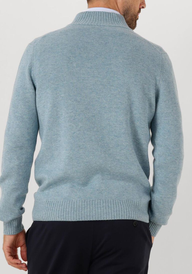lichtblauwe gran sasso trui mock zip