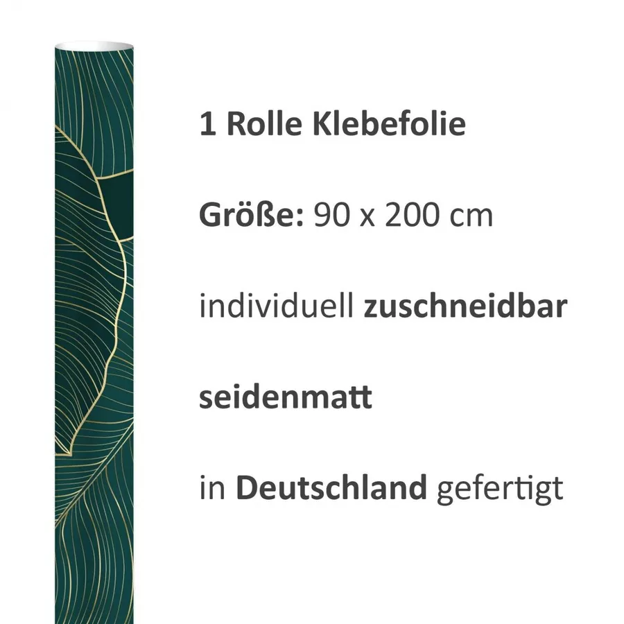 Nikima Klebefolie KF-28 selbstklebende Folie - Blätter Dschungel grün bunt