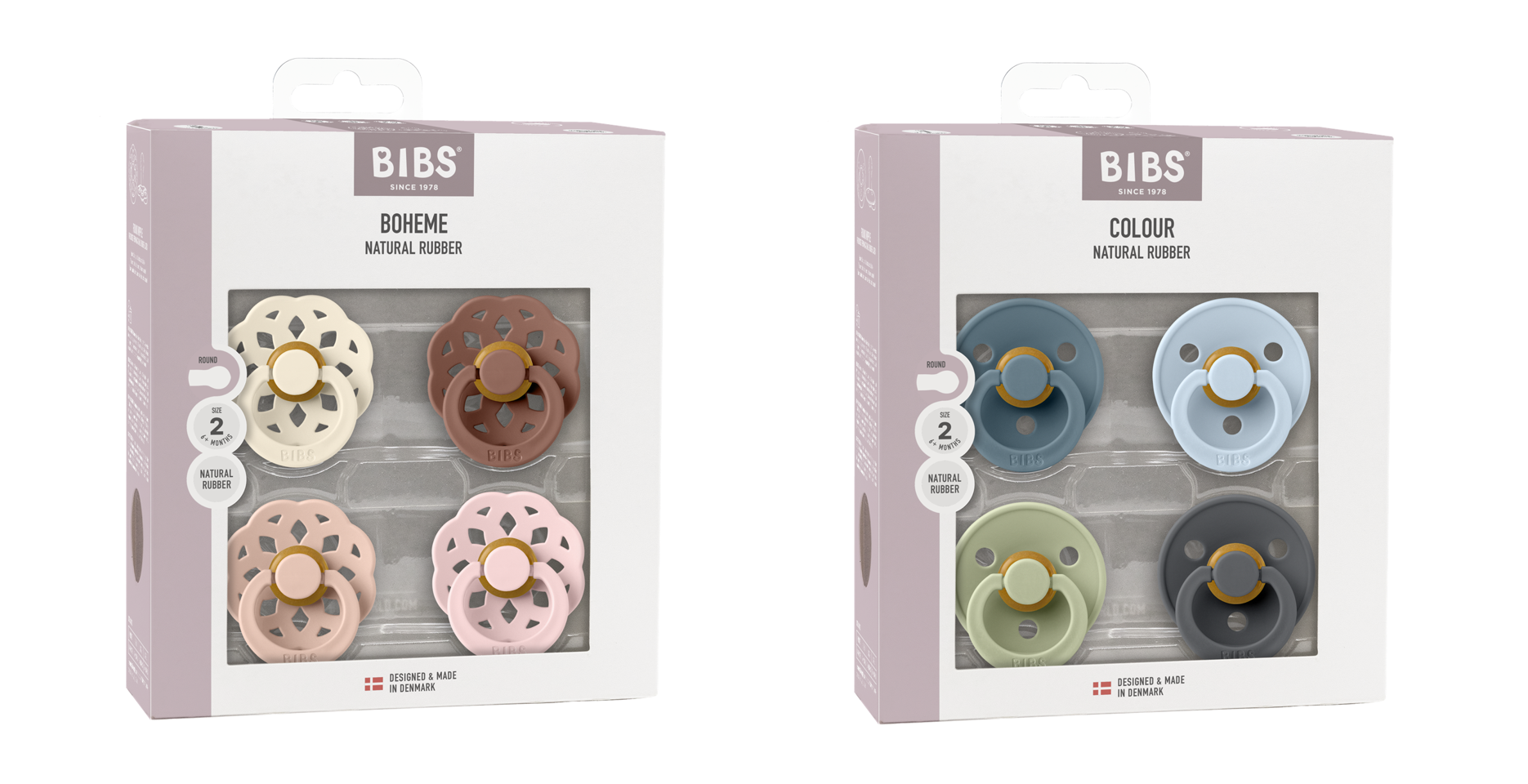 BIBS - Pacifier Boheme & Colour 2x 4 PAK - Str 2
