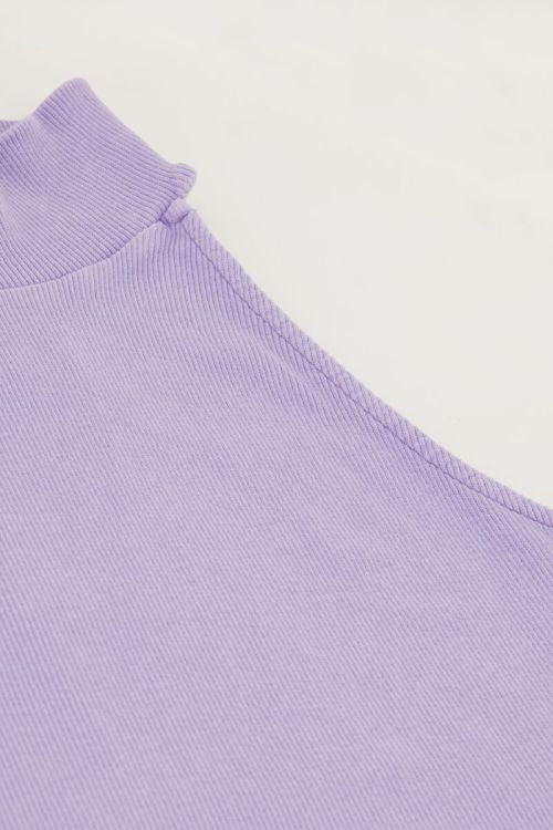 Lila halter top met rib structuur