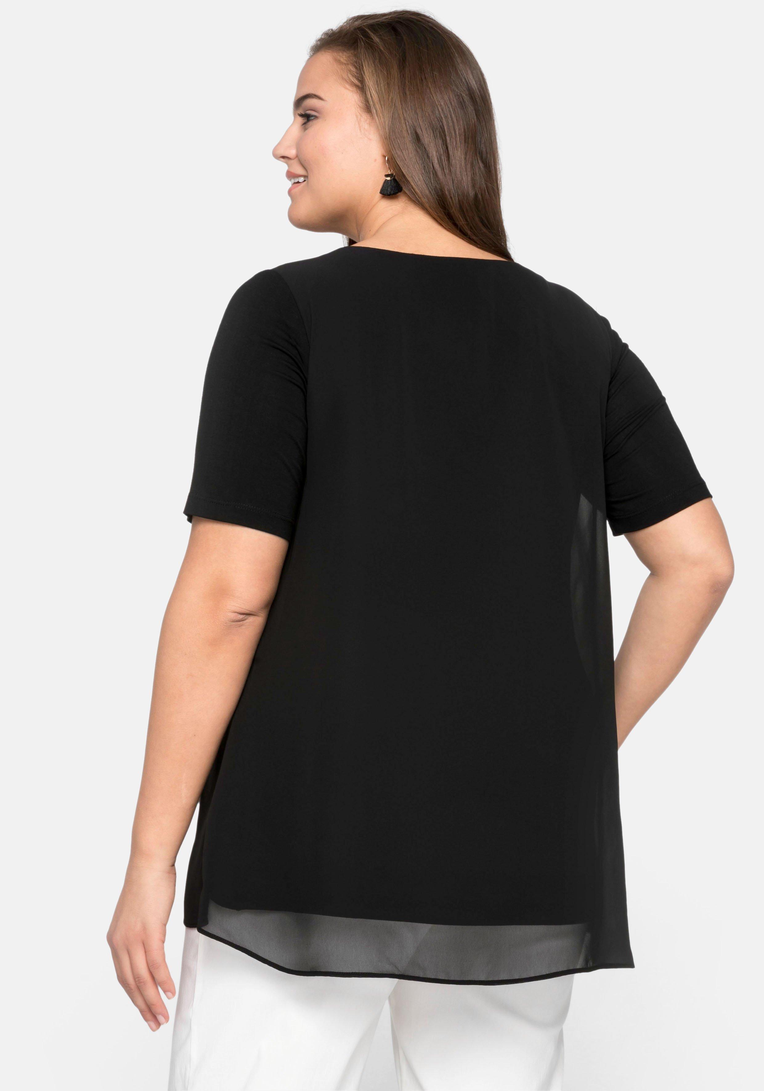 Blusenshirt mit gelegten Falten, im Lagenlook