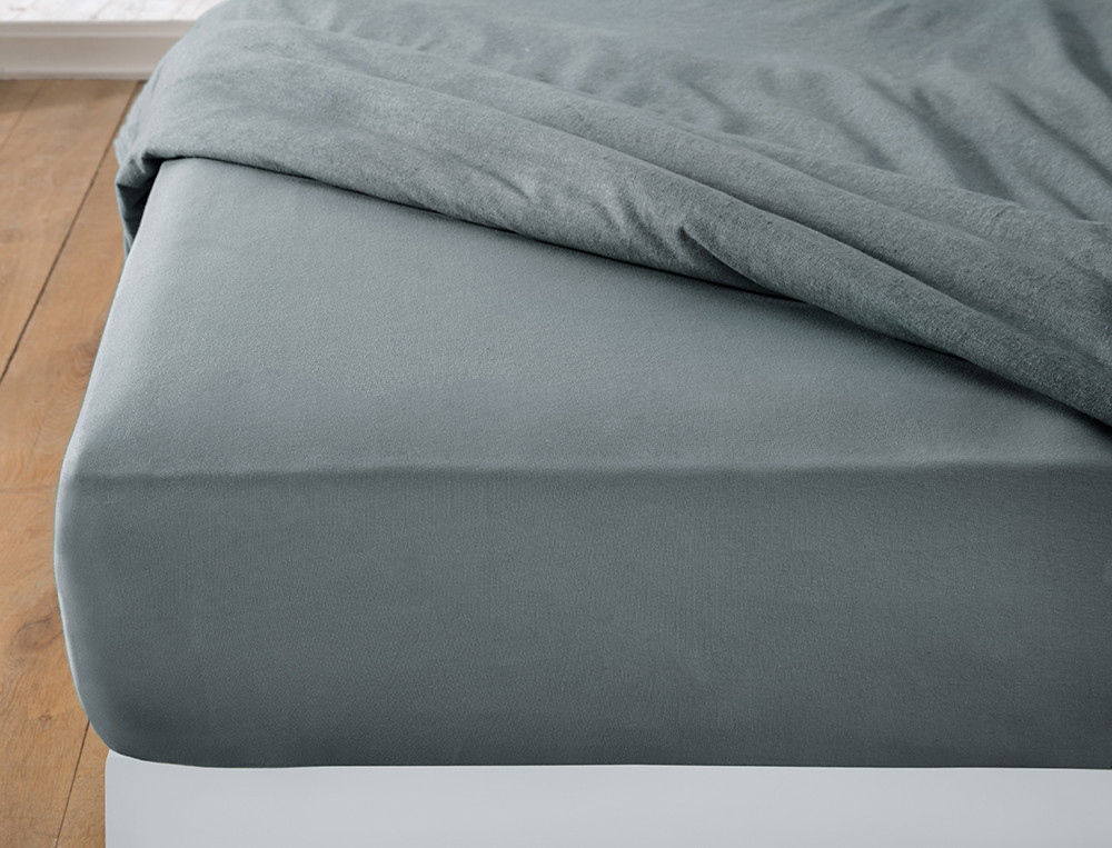 Drap-housse-Flanelle tissé-teint
