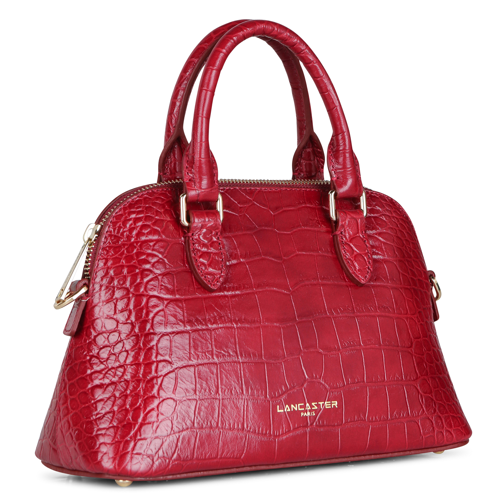 EXO - Sac demi-lune en cuir embossé croco | Rouge