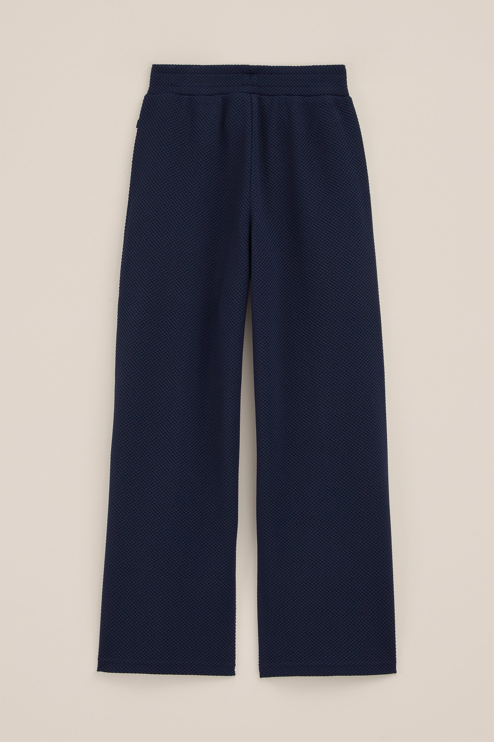 Meisjes straight fit broek met structuur WE Fashion Donkerblauw