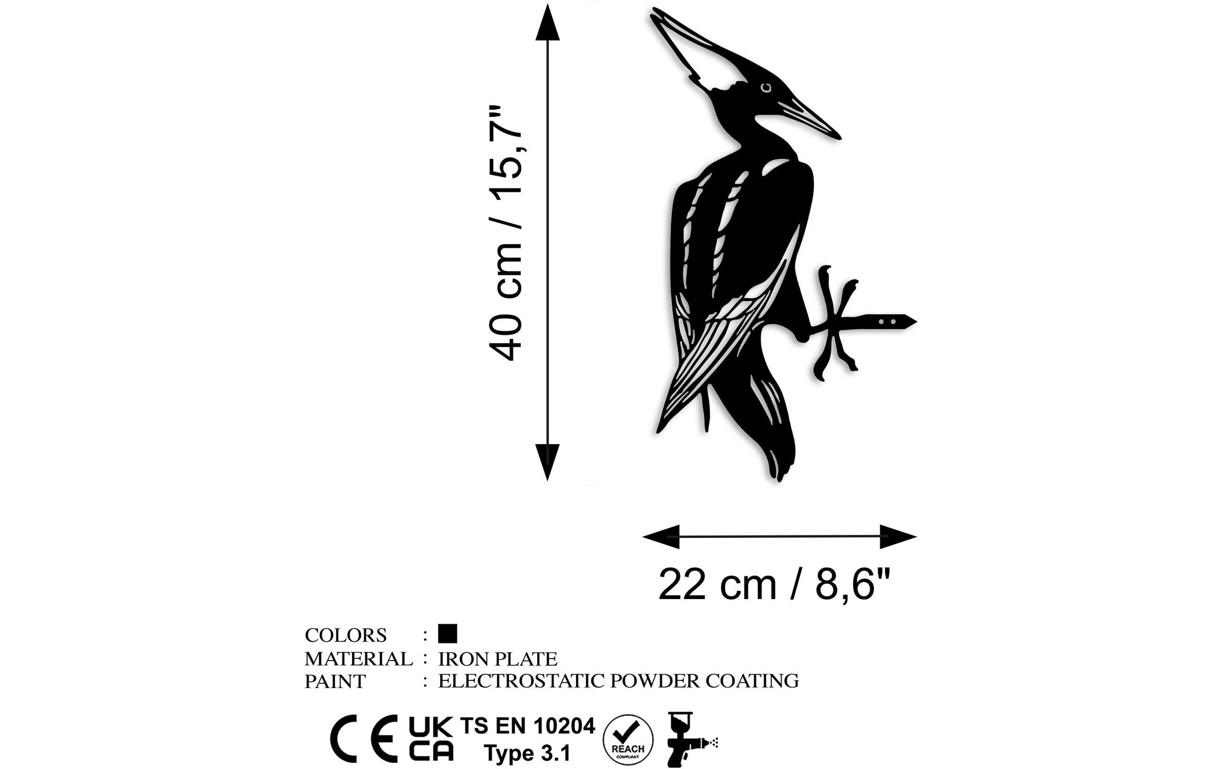 Gartenfigur »Wallxpert Vogel auf Zweig 22 x 40 cm« Zeigen realistische Details und exquisite Handwerkskunst