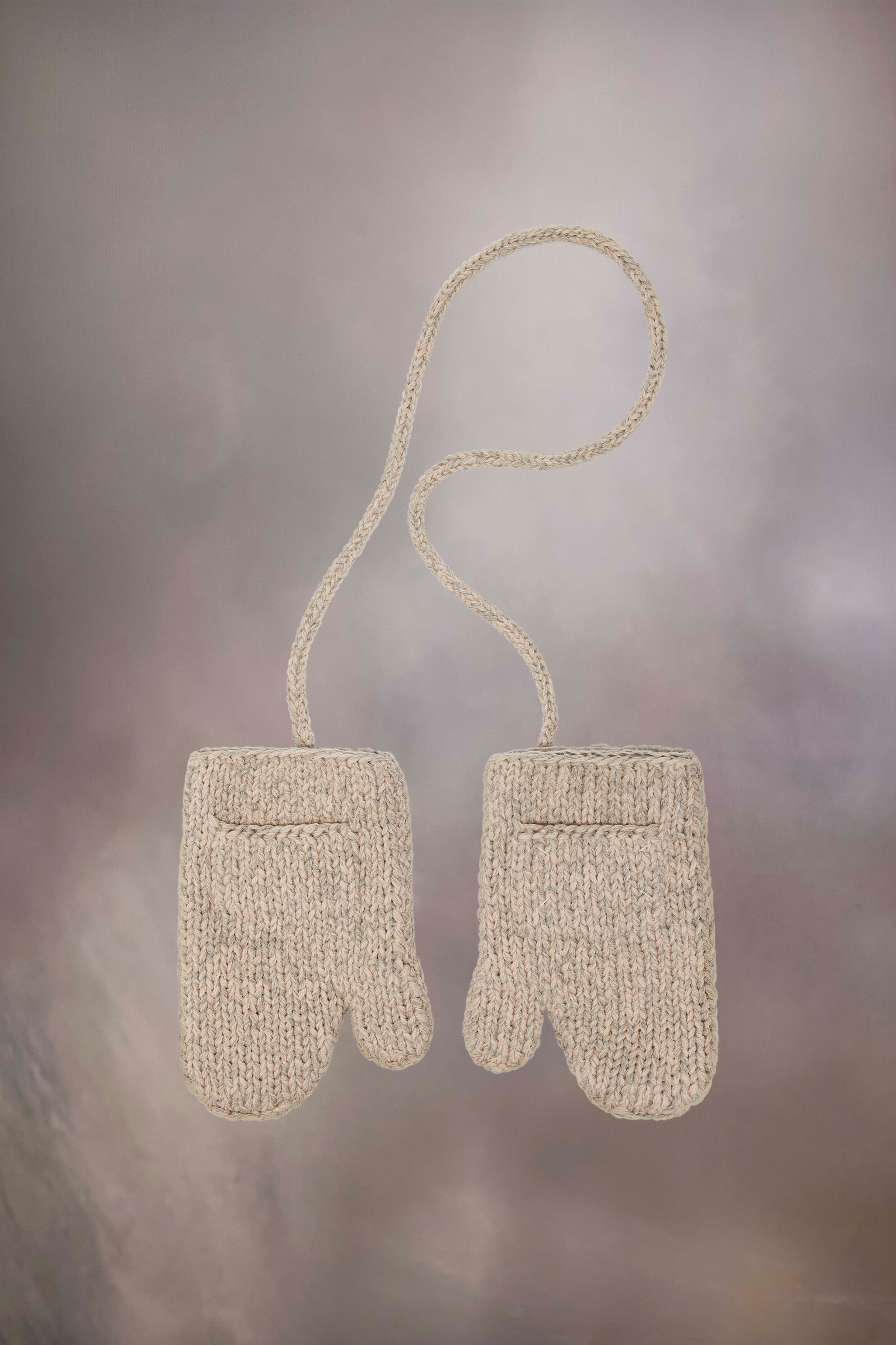 Mouffles en laine Shetland Beige