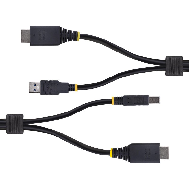 StarTech.com Câble KVM HDMI de 3 m et USB 5Gbps, 4K 60Hz, Câble Combo HDMI 2.0 et USB pour Commutateurs/Switchs KVM