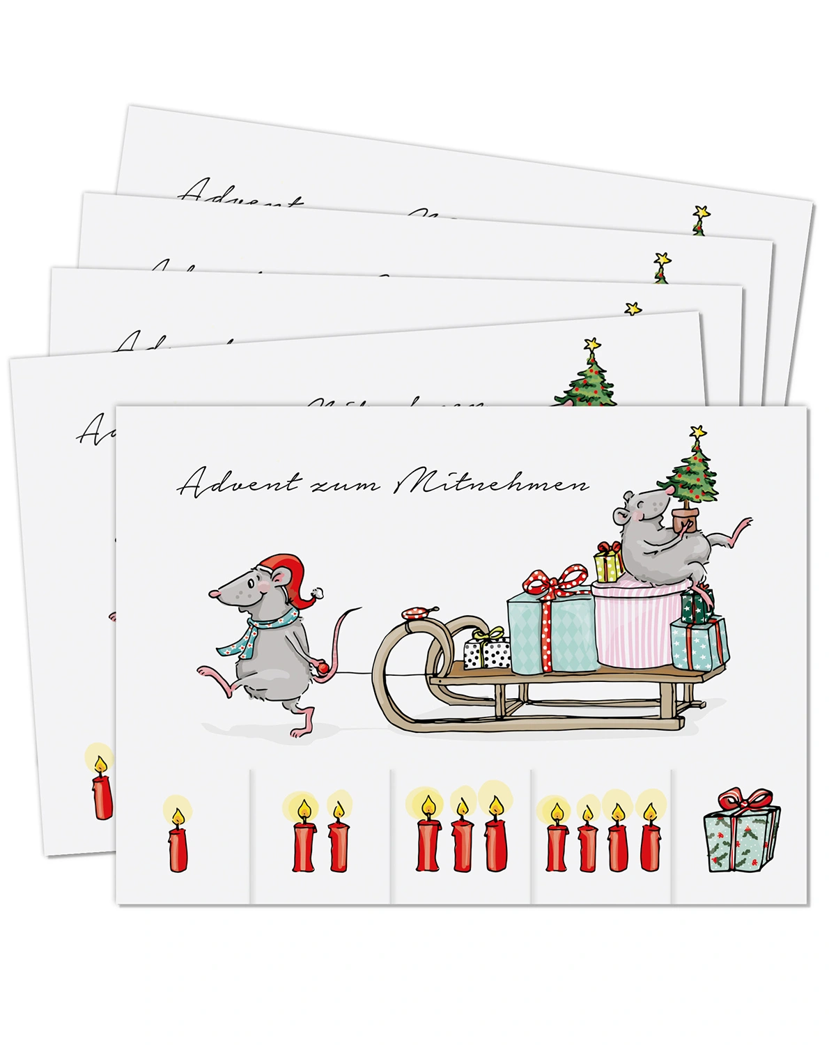 Postkarte ADVENT ZUM MITNEHMEN 5er-Set