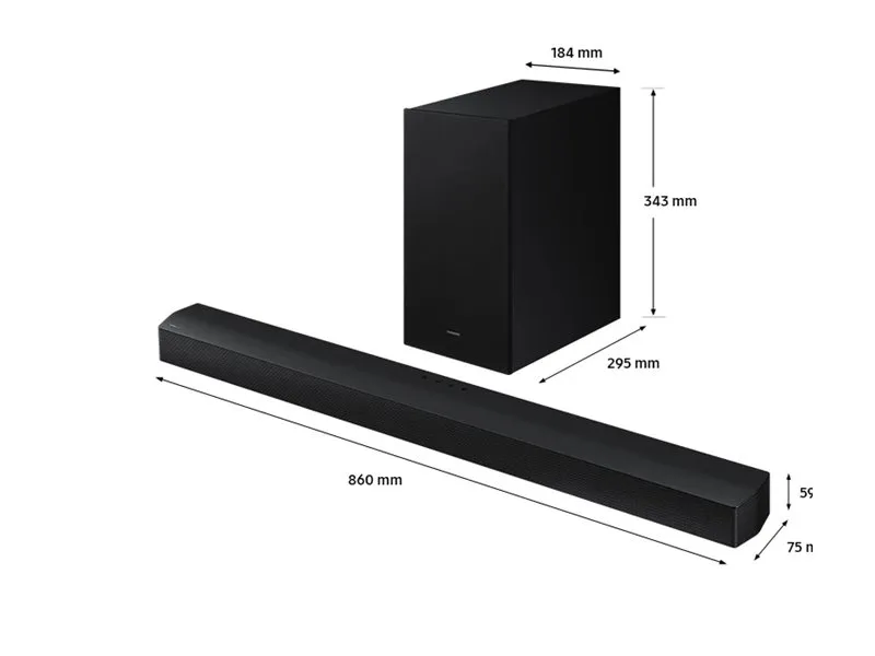 Samsung HW-B650D - B-Series - lydbarsystem - til hjemmebiograf - 3.1.kanal - trådløs - Bluetooth - sort