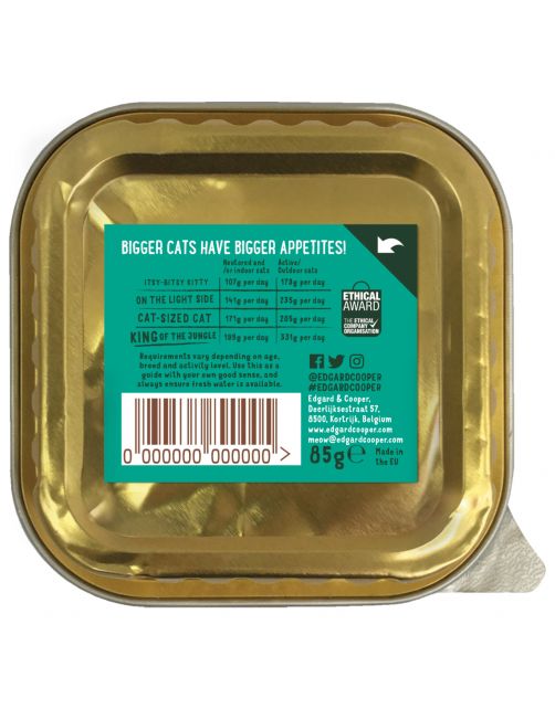 Edgard&Cooper Kuipje Adult Biologisch 85 g - Kattenvoer