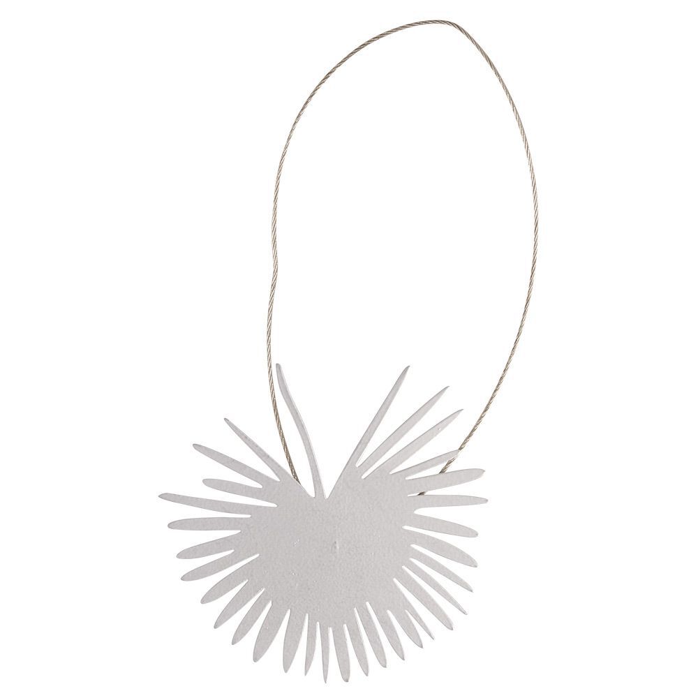 Embrasse aimantée forme feuille métal gris