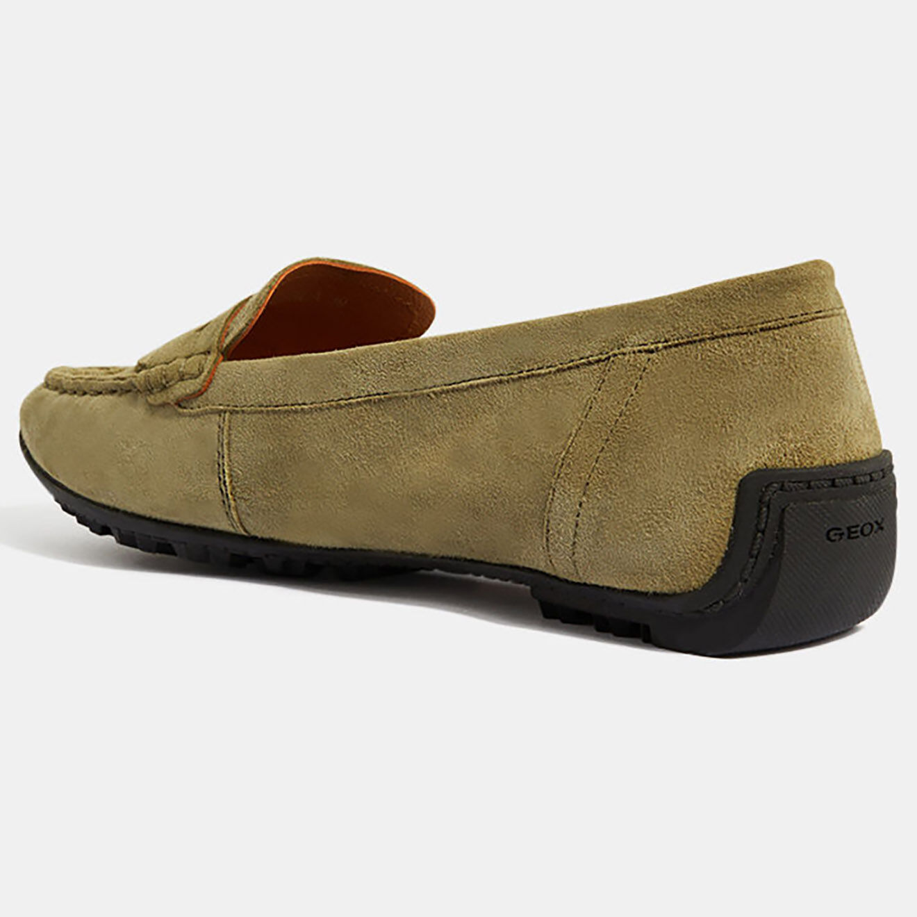 Geox Mocassins en Velours de Cuir Kosmopolis kaki