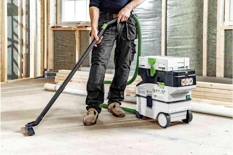 Festool Akku-Absaugmobil CTLC MIDI I-Basic CLEANTEC (mit Hauptfilter, SELFCLEAN Filtersack, Saugschlauch glatt Ø 27/32 x 3,5 m, Sauger-Fernbedienung)
