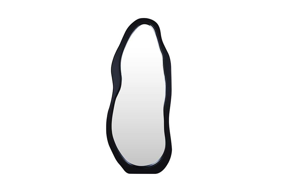 Design Spiegel ORGANIC 180cm schwarz Standspiegel Wandspiegel abgerundeter Rahmen