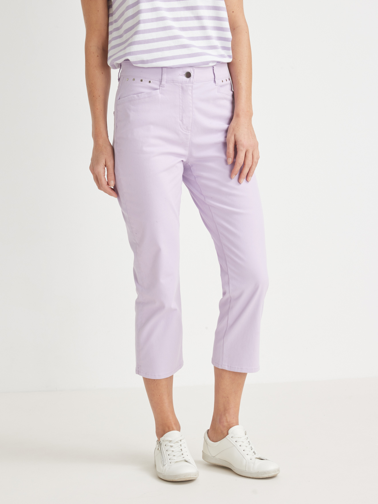 Pantalon corsaire en toile extensible