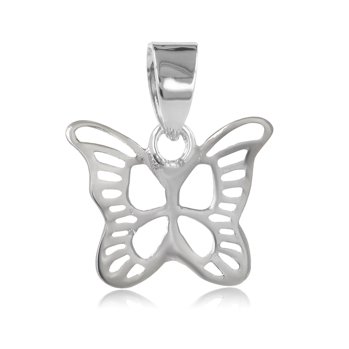 Pendentif argent rhodié papillon