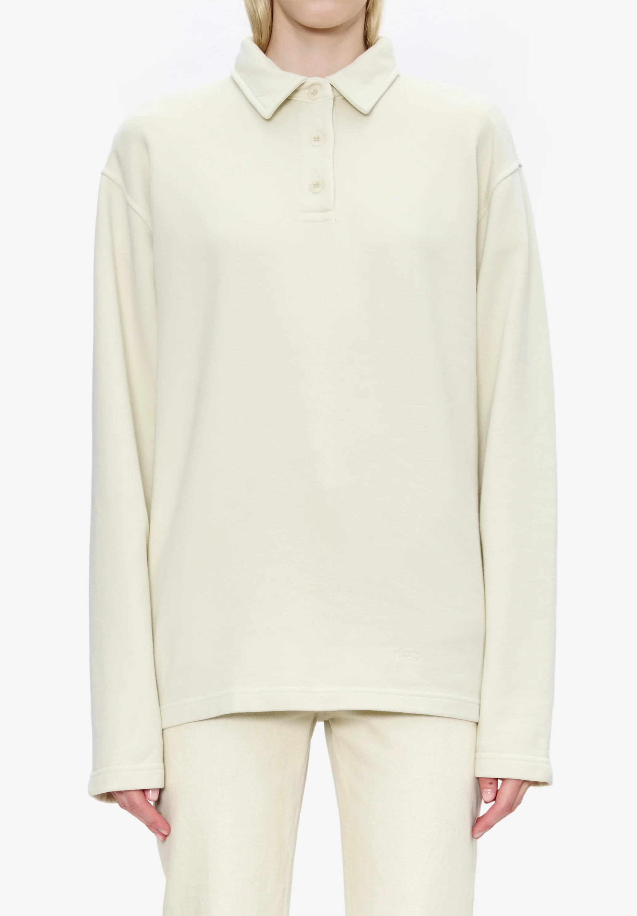 polo manches longues - Indigo delave
