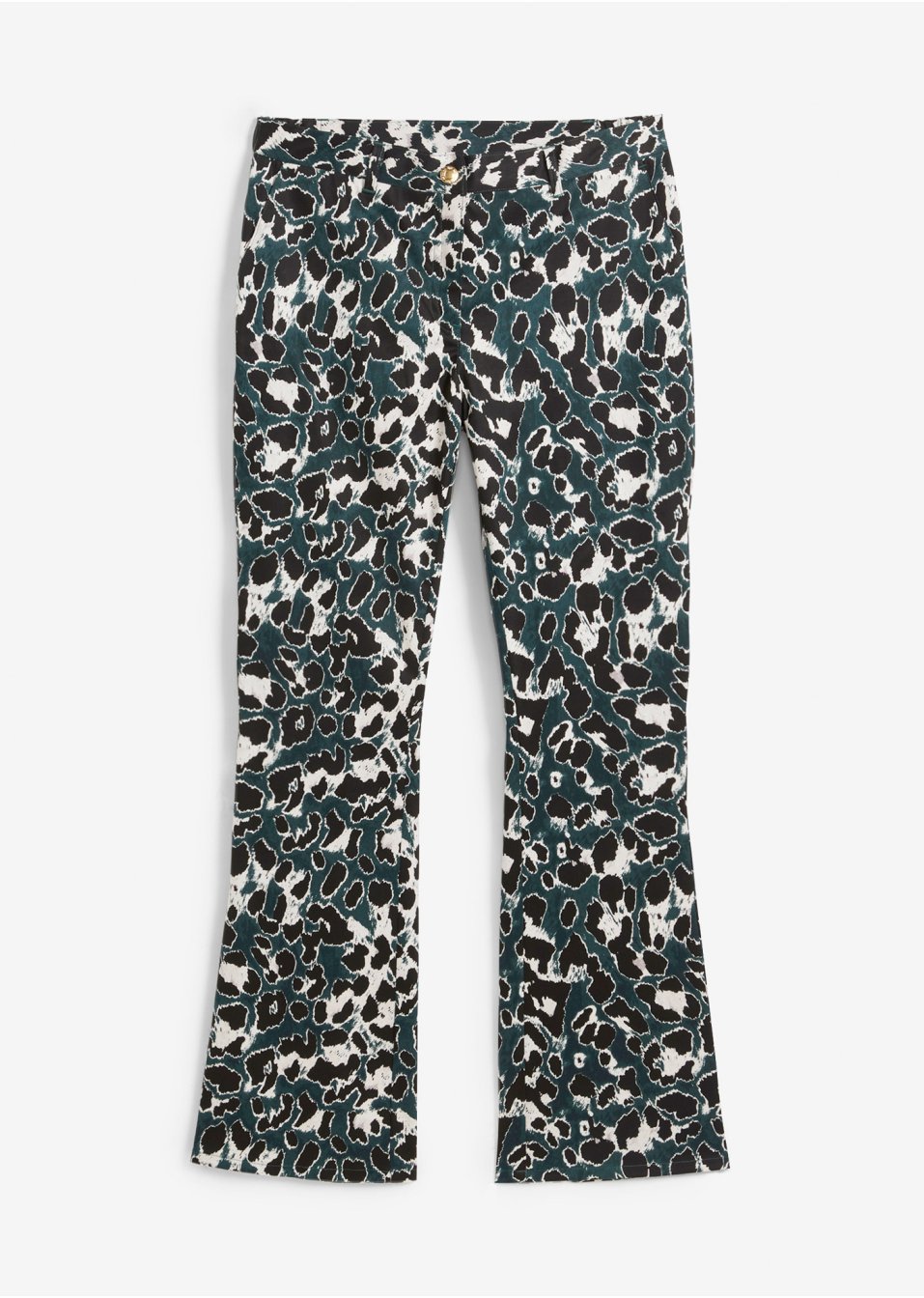 Pantalon extensible à imprimé léopard
