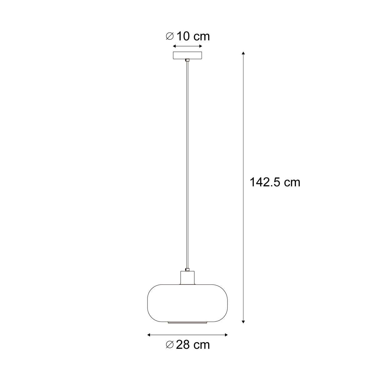 Retro hanglamp zwart met brons glas - Bizle