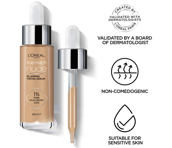 L'ORÉAL PARIS True Match Nude Plumping Tinted Serum2-3 Light