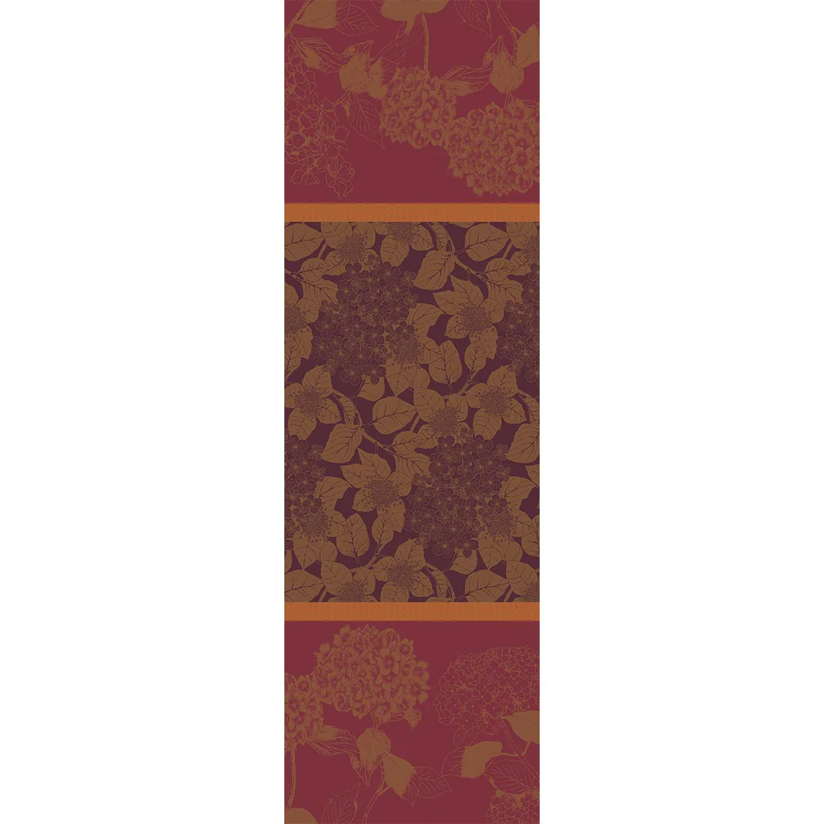 Chemin de table antitache déperlant pur coton orange 174X54 Garnier Th