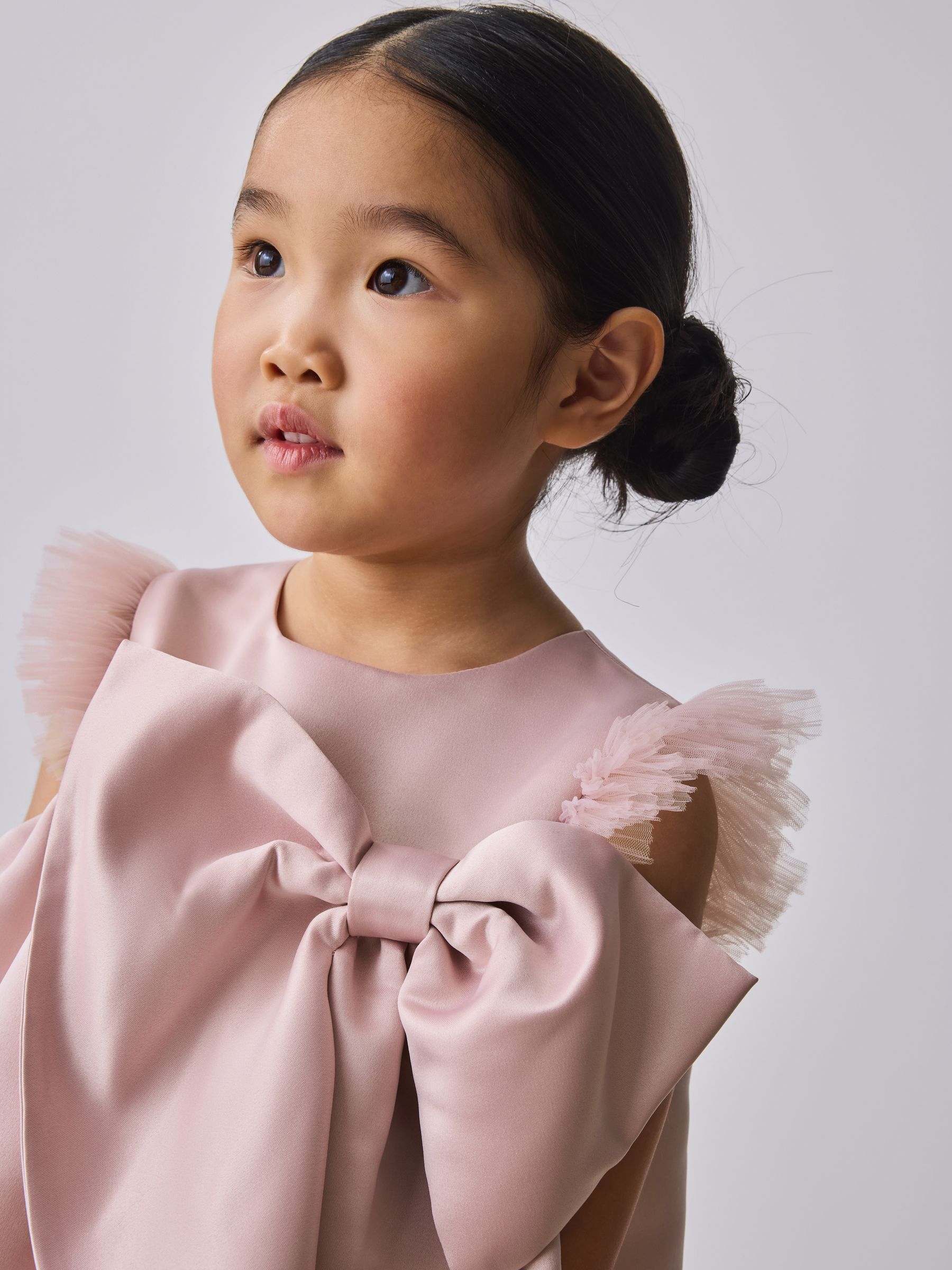 Baker by Ted Baker Pink Satin Bow Tulle A-Line Occasion Dress
