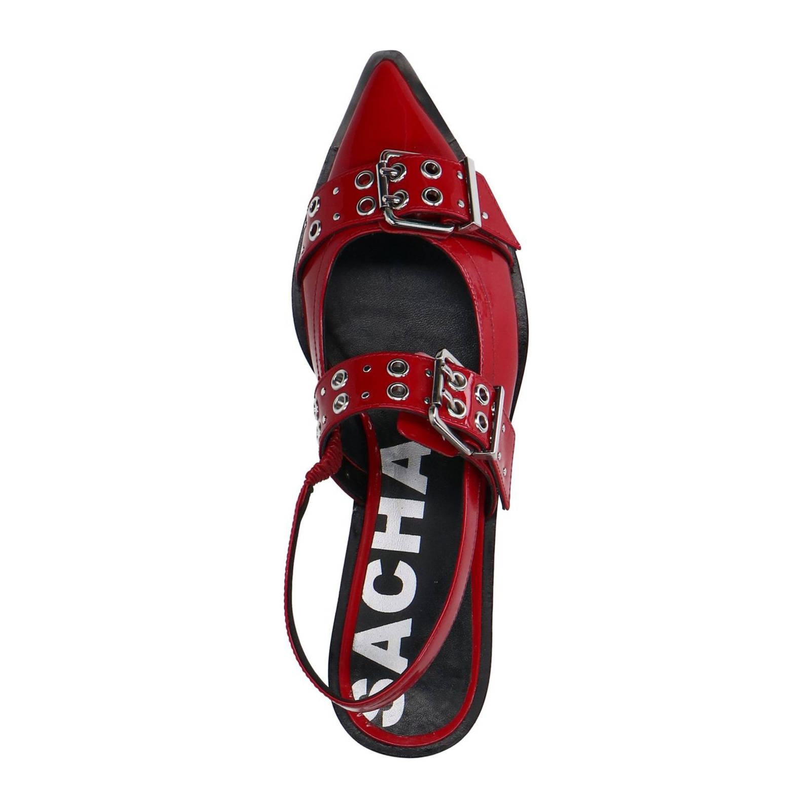 Sacha leren slingback loafers rood