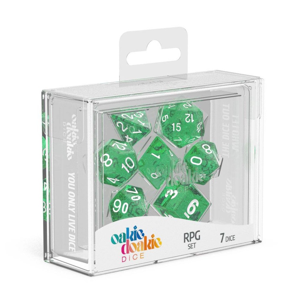 Oakie Doakie Dice dés RPG-Set Speckled - Vert (7)
