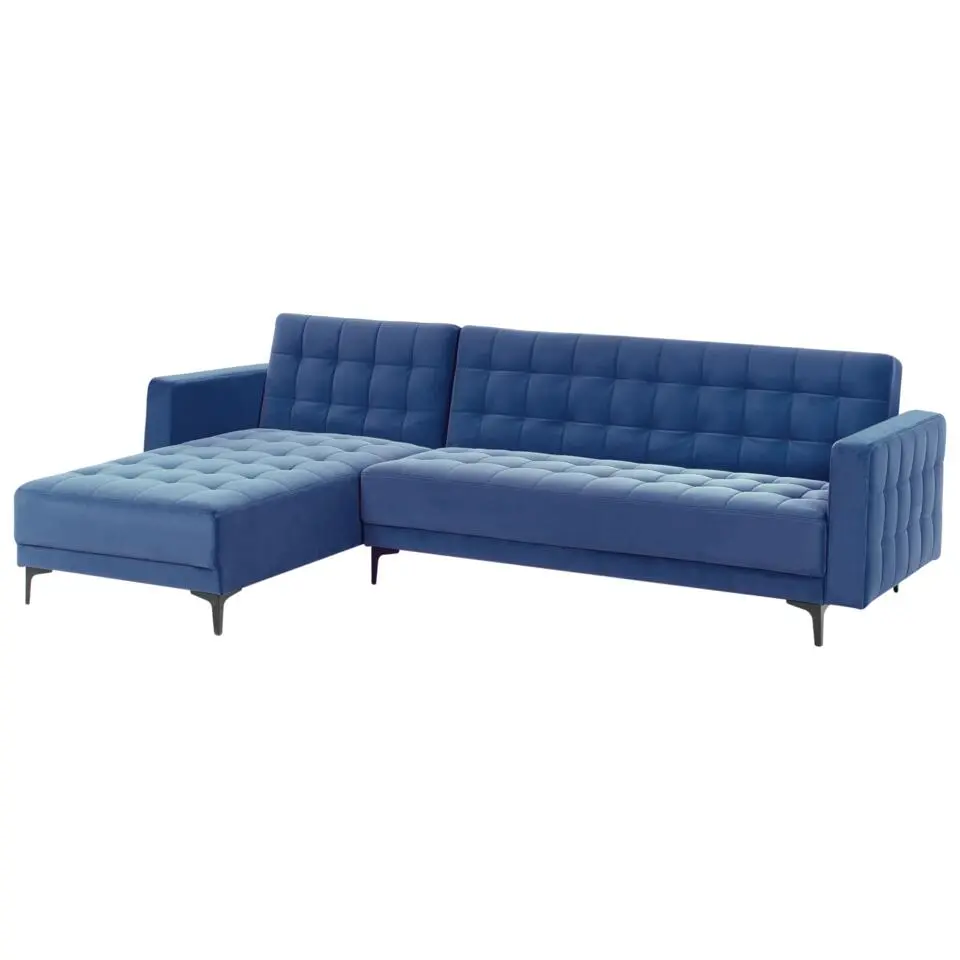 ABERDEEN - Hoekbank - Blauw - Rechterzijde - Fluweel