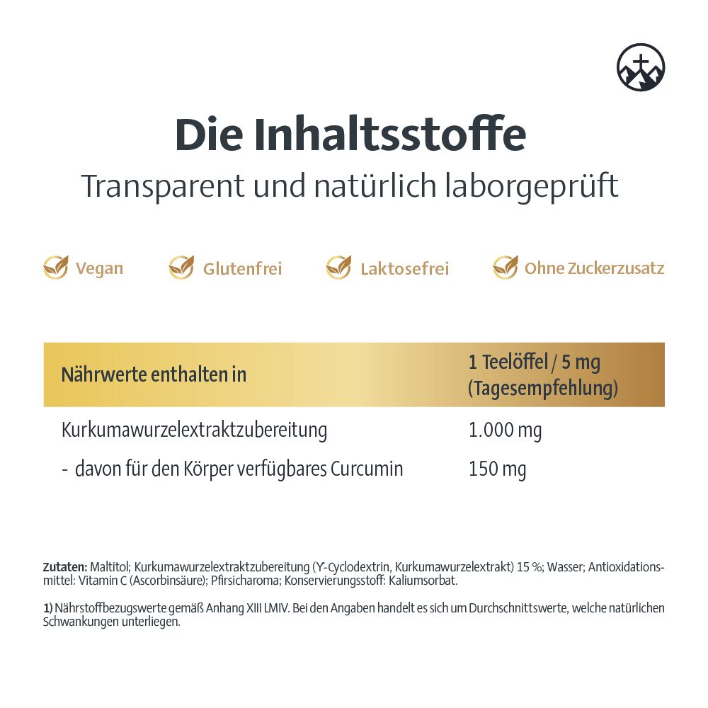 Alpinamed Curcuma Forte für eine hohe Nährstoffaufnahme – Vegan, flüssig, keine Kapseleinnahme
