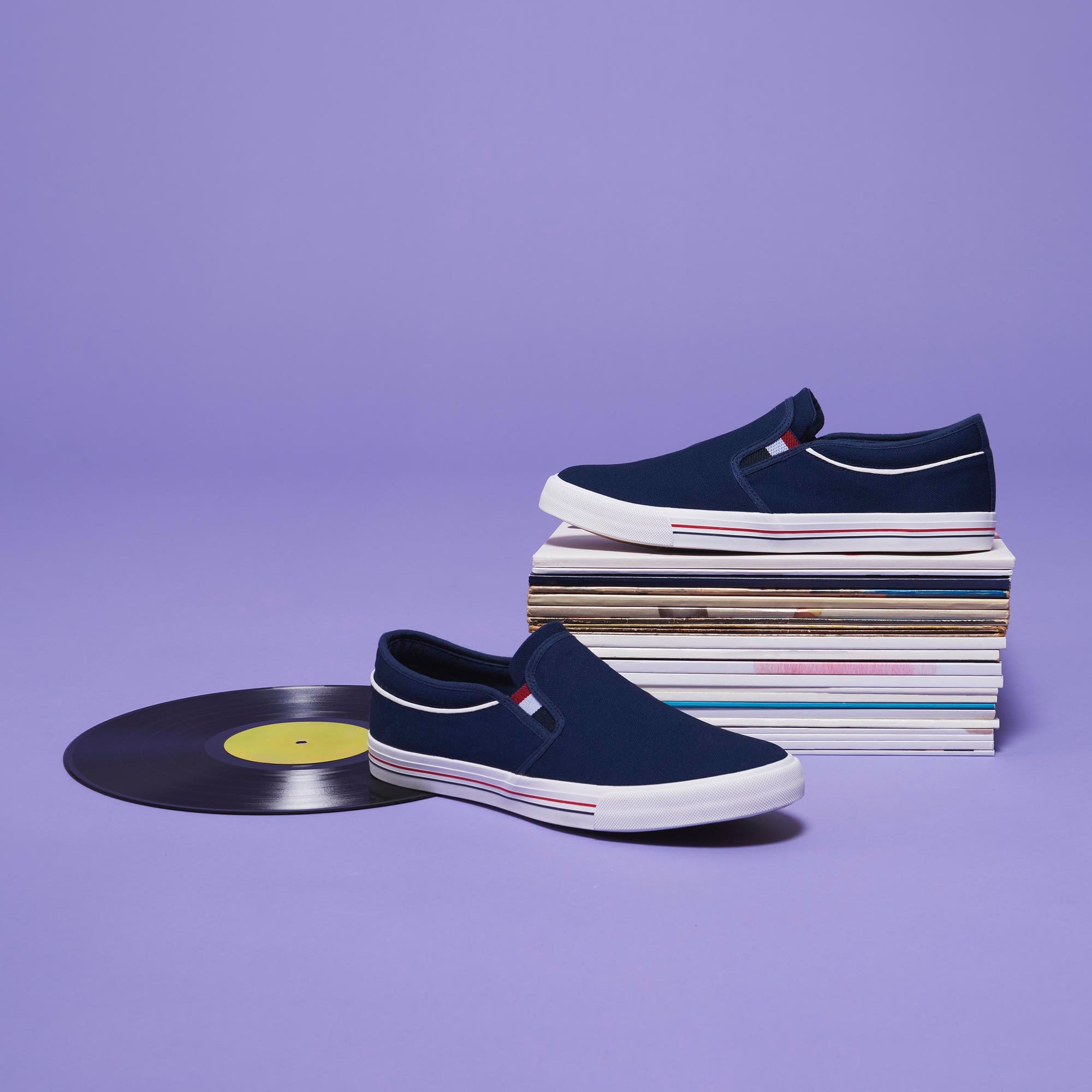 Baskets en toile Homme bleu marine