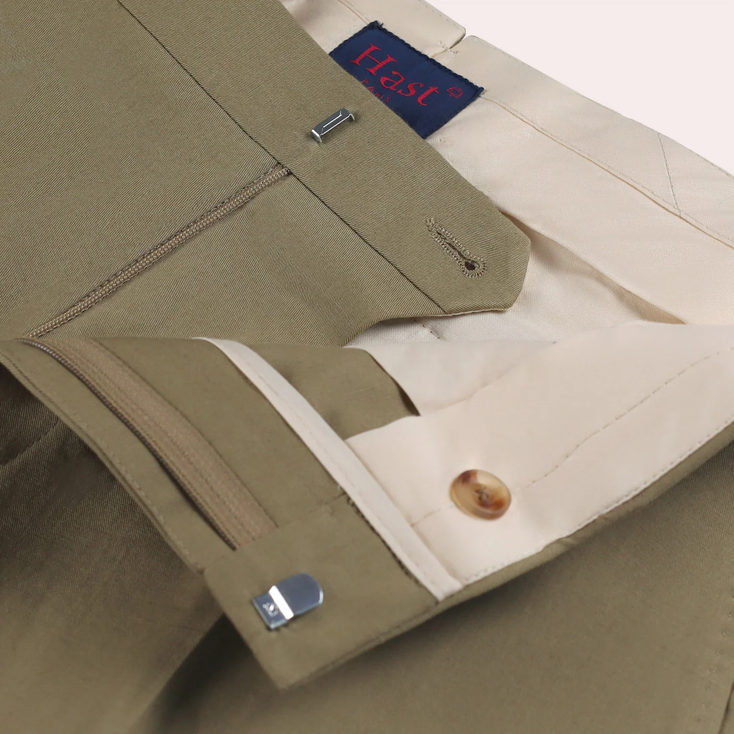 Light khaki linen and cotton pants