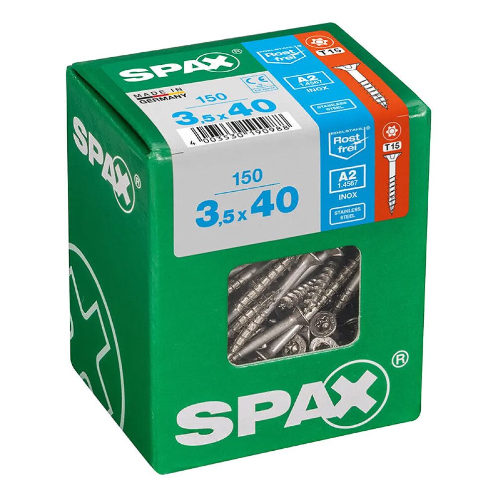 UNIVERSALSKRUE SPAX RUSTFRI A2 3,5X40MM