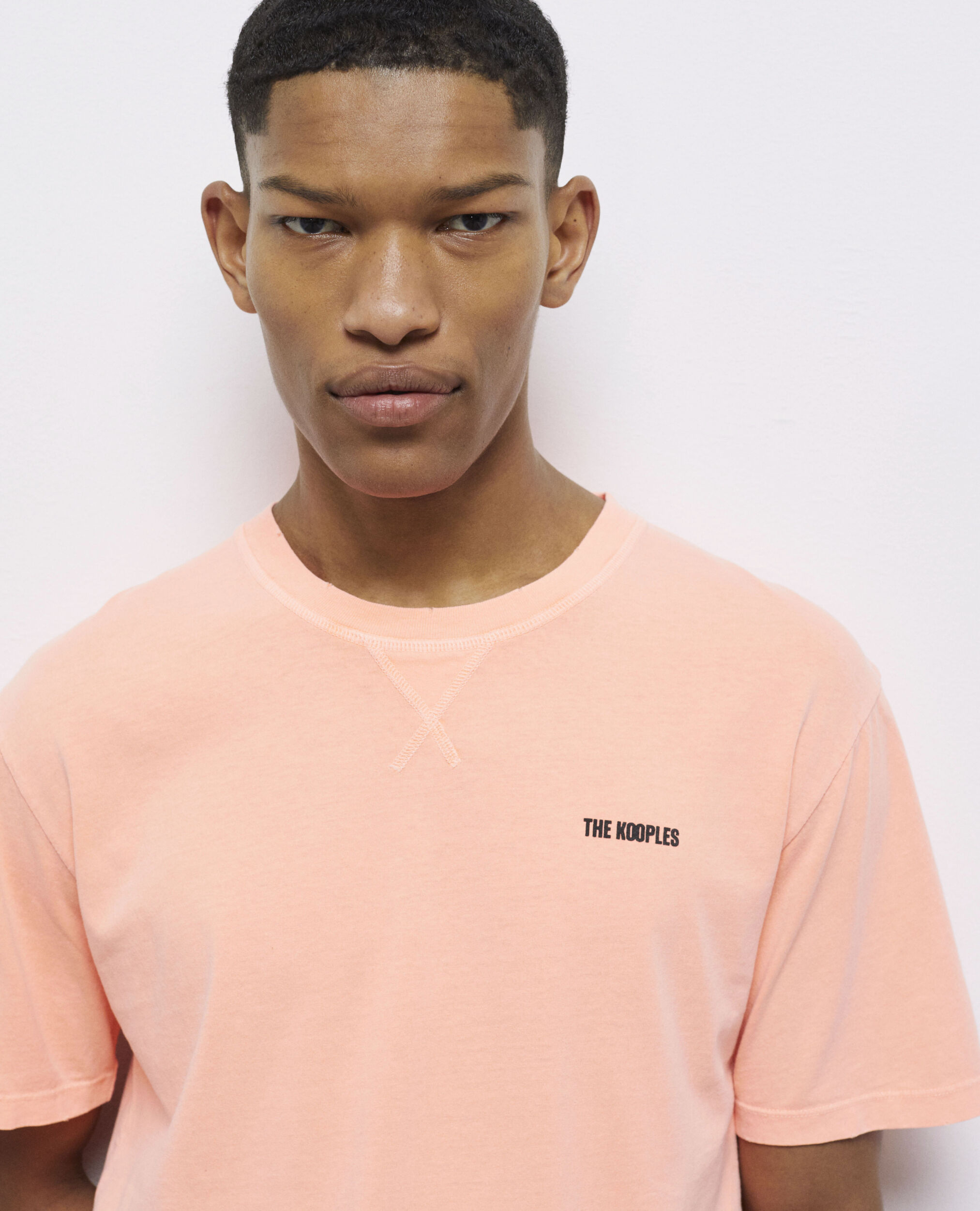 T-shirt orange fluo avec logo