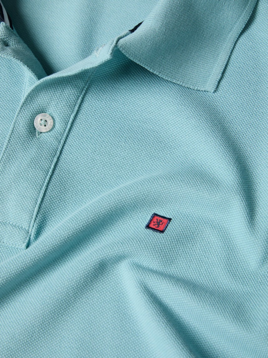Polo de manga curta em algodão