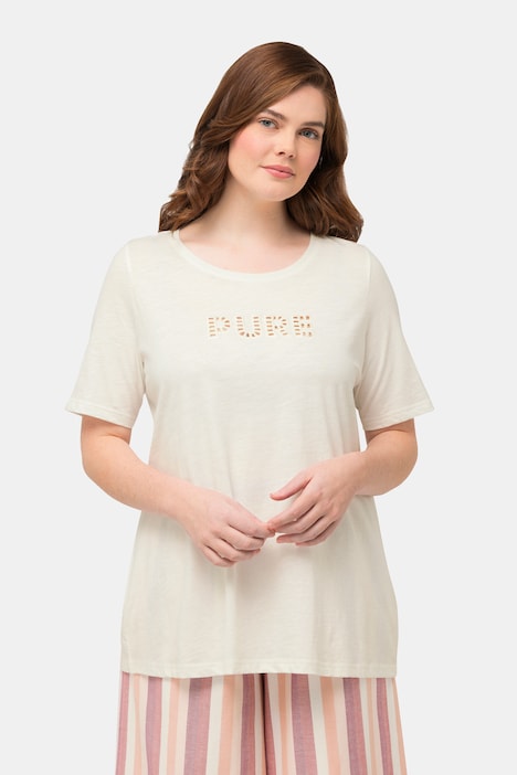 T-Shirt, PURE-Stickerei, Rundhals, Halbarm, Biobaumwolle