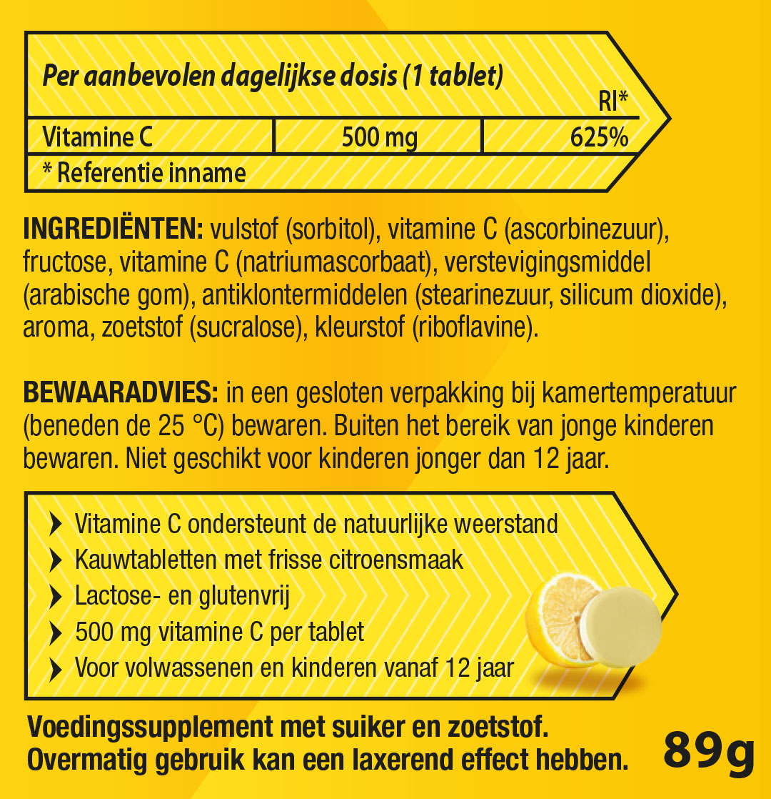 Roter Vitamine C 500 mg citroen (50 kauwtabletten)