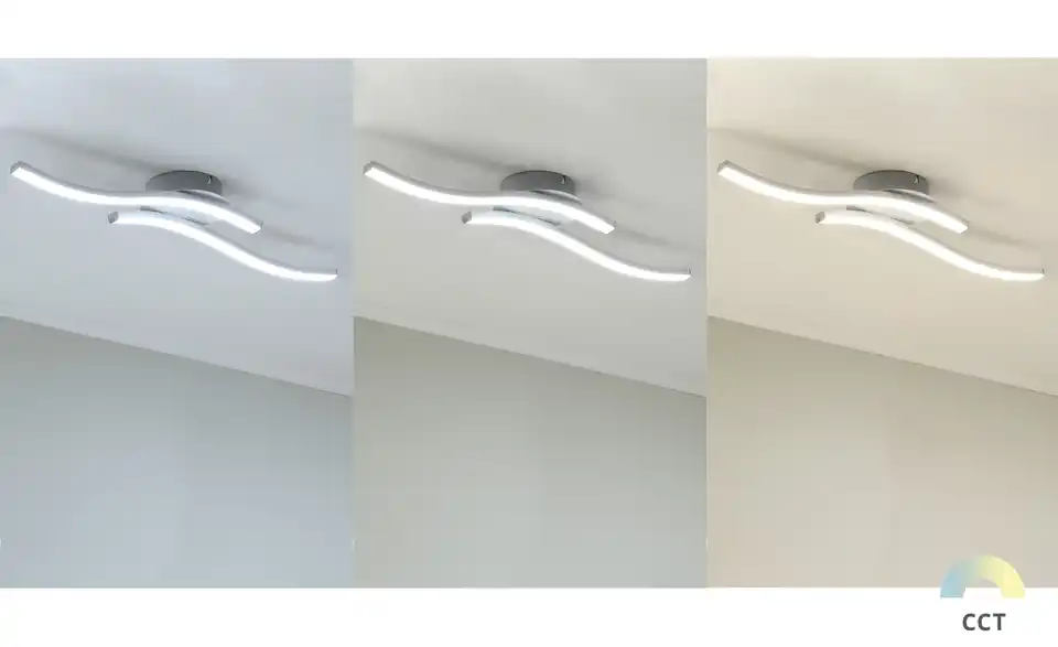 KHG LED-Deckenleuchte, 2-flammig, alufarben