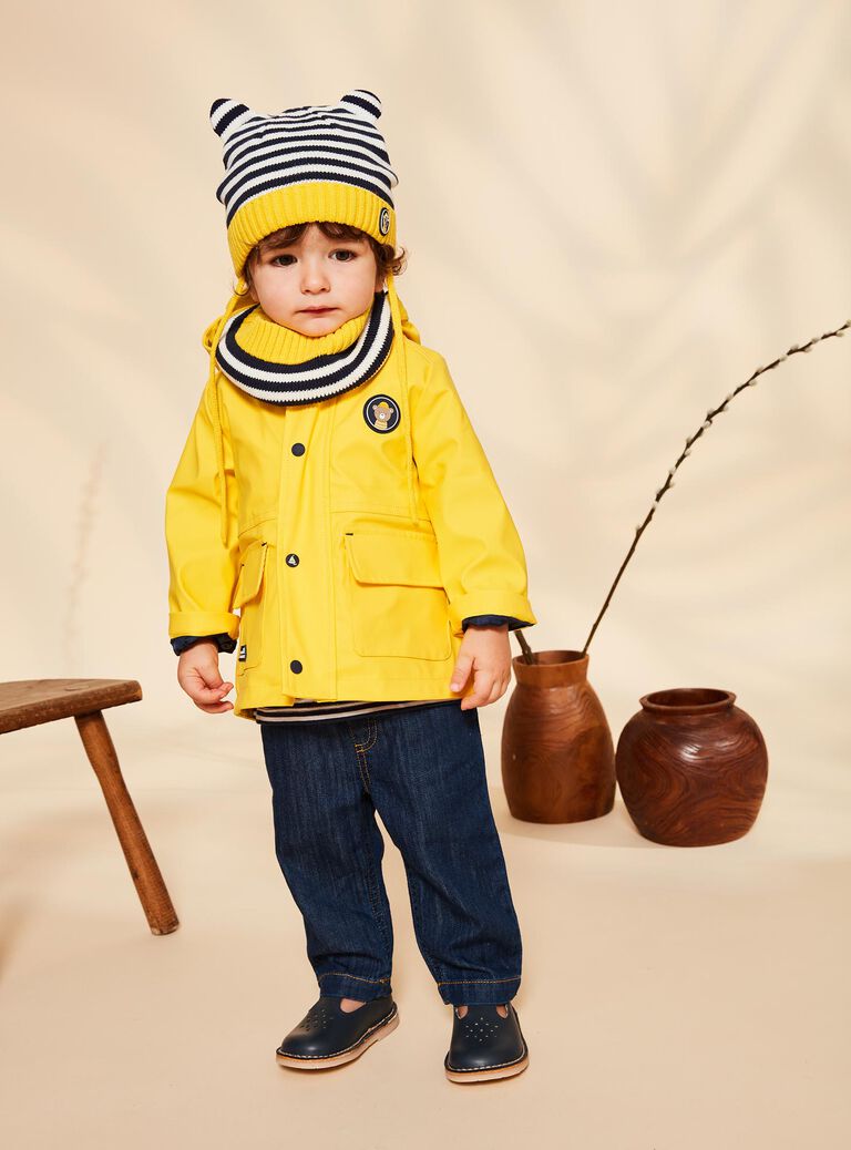 Manteau jaune ciré 3 en 1 à capuche
