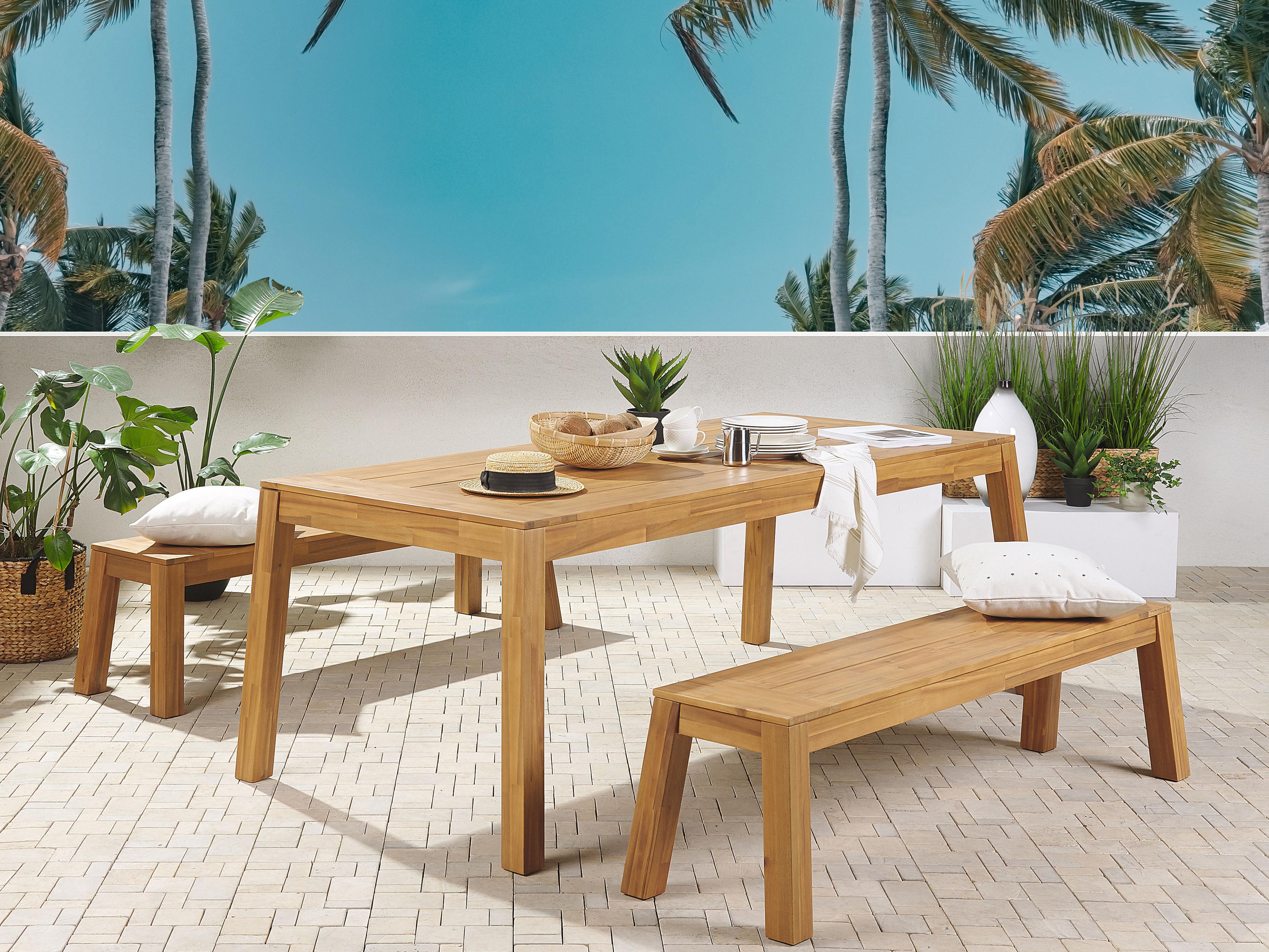 Tuin eettafel LIVORNO 210 cm 90 cm Acaciahout Bruin