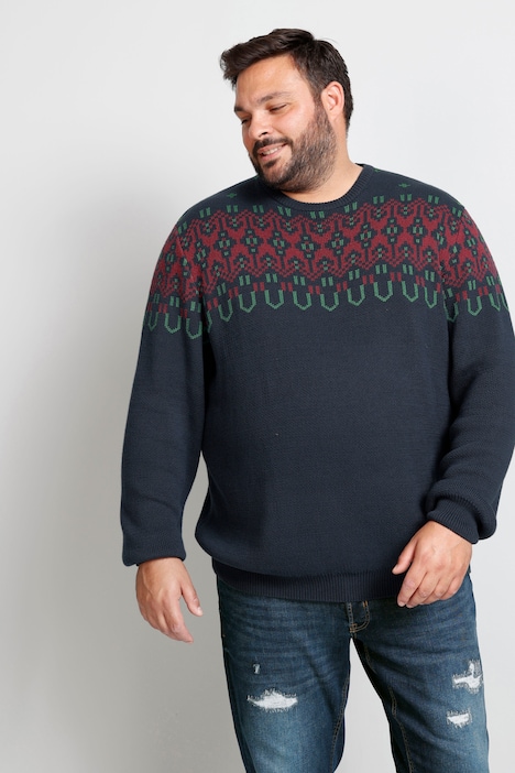 Boston Park Pullover, Bauchfit, Muster, Rundhals, bis 80/82