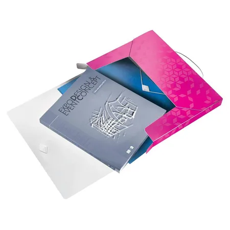 Leitz WOW Ablagebox, A4, PP, für 250 Blatt, Pink Metallic