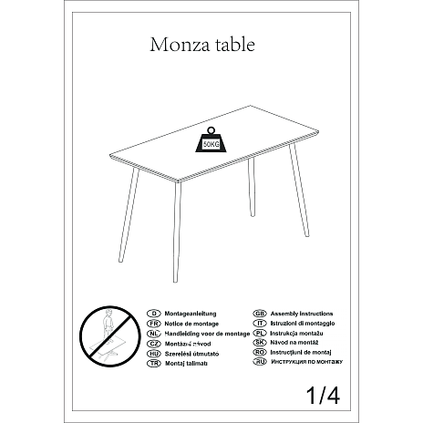 Monza spisebord - sort