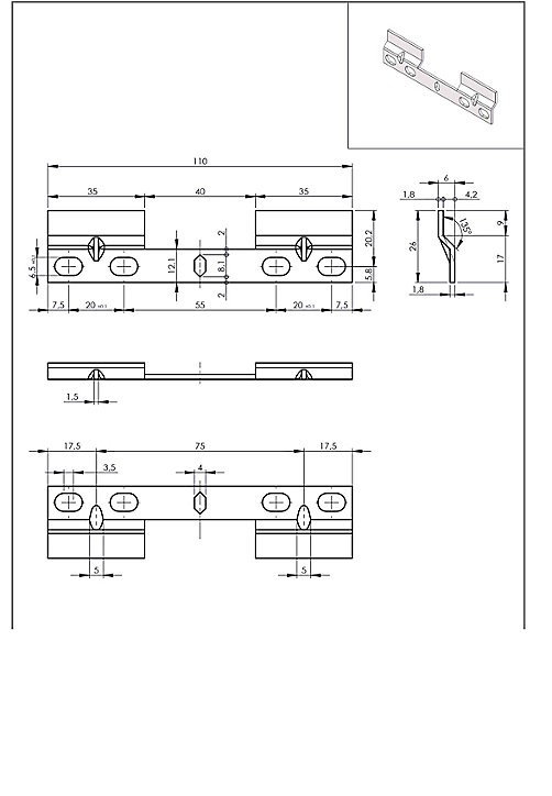 Support de fixation pour caisson haut, 2 pièces