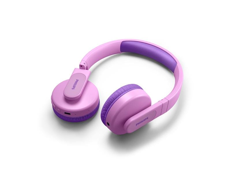 Philips Wireless On-Ear-Kopfhörer TAK4206PK/00 Pink Kabellose On-Ear-Kopfhörer für Kinder – Hell und auffällig