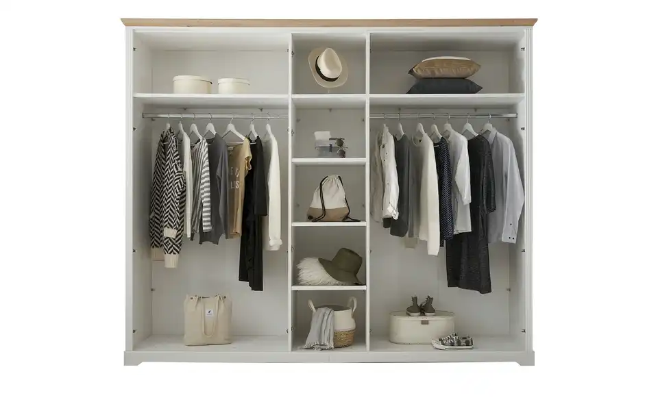 Kleiderschrank Jasmin II Pinie (Nachbildung), Asteiche (Nachbildung) 266 cm
