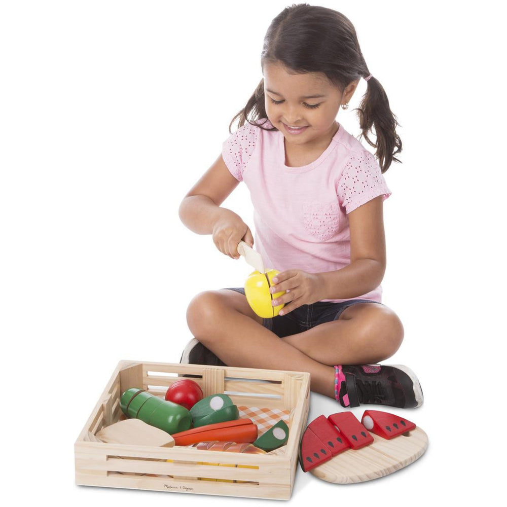 Køb Melissa & Doug Multifarvet Wooden Food Playset Cutting Food