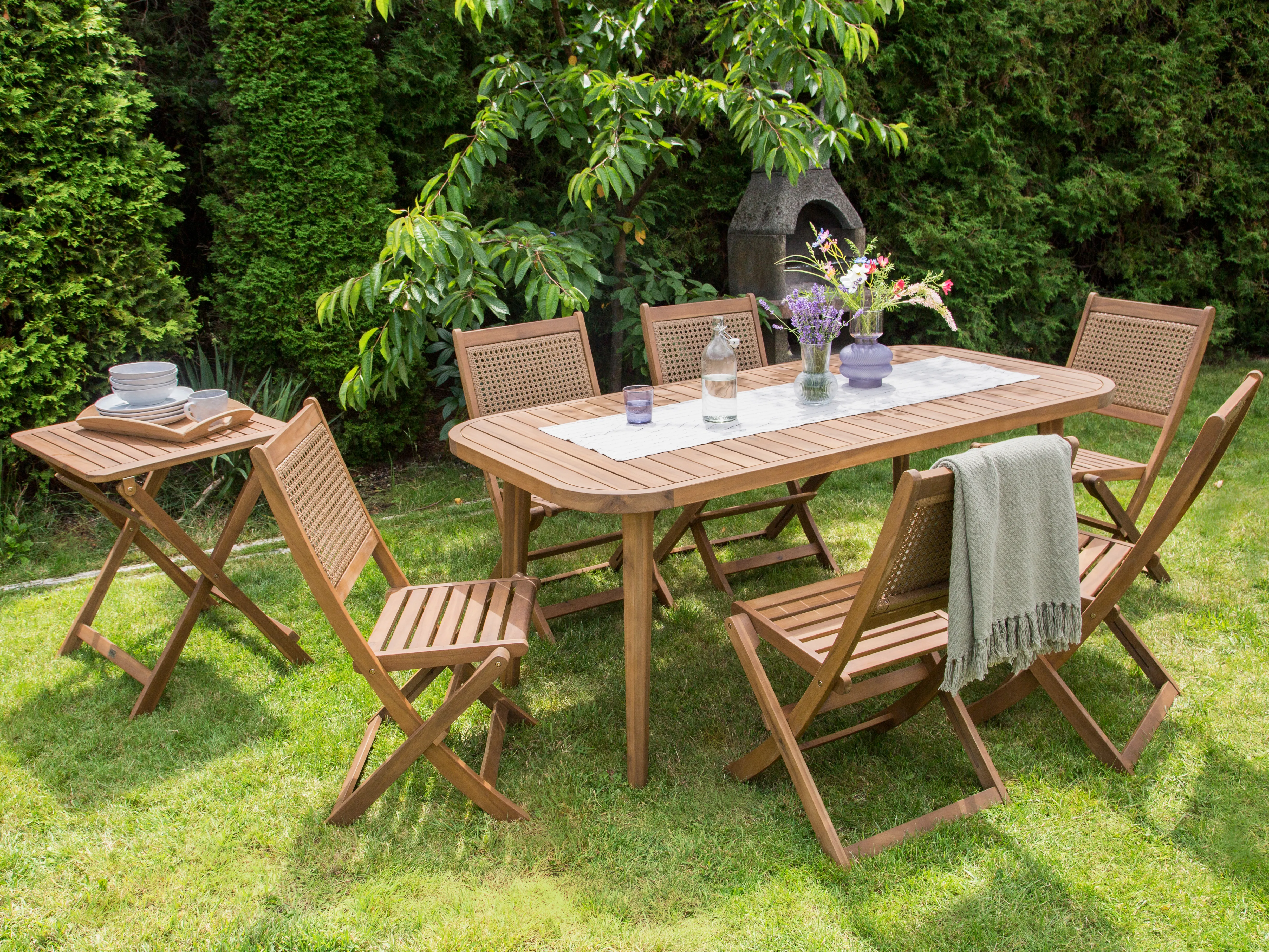Tuinset 6-zits PARAGGI Gecertificeerd acaciahout Natuurlijk